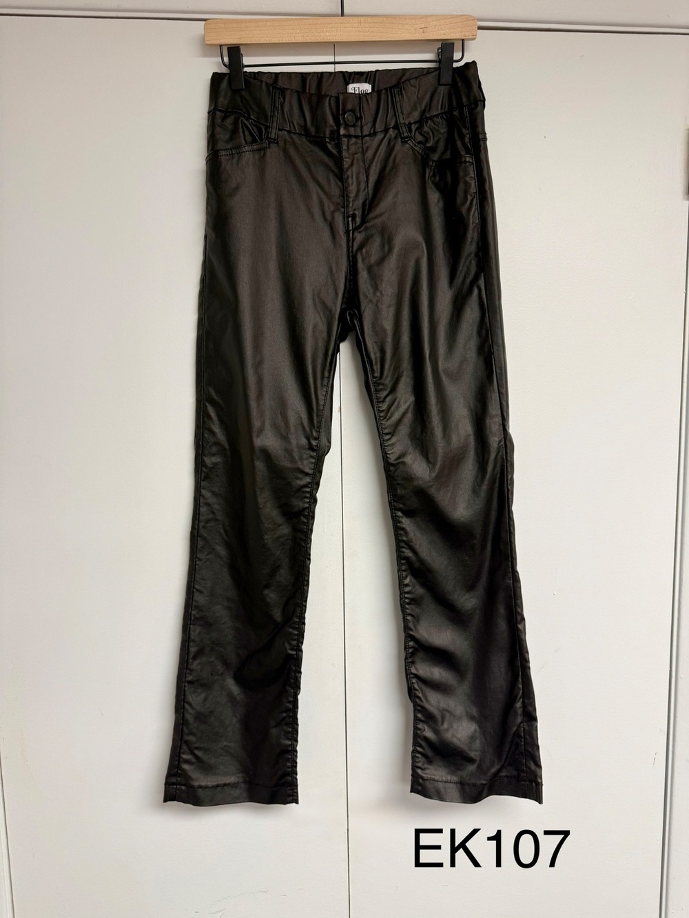 Flog Black Coated Waxed Stretch Bootcut Pants Size 27 MSRP $220